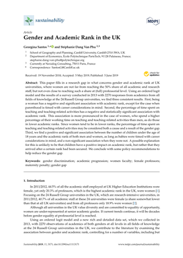 Gender and Academic Rank in the UK