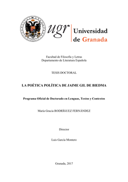 La Poética Política De Jaime Gil De Biedma