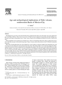 Age and Archaeological Implications of Xitle Volcano, Southwestern Basin of Mexico-City