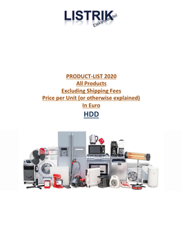 PRODUCT-LIST 2020 All Products Excluding Shipping Fees Price