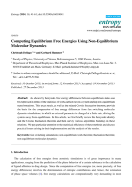 Computing Equilibrium Free Energies Using Non-Equilibrium Molecular Dynamics