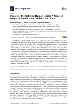 Update of Probiotics in Human World: a Nonstop Source of Benefactions Till the End of Time