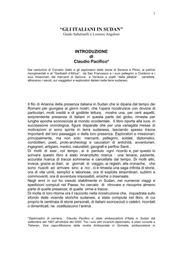 “GLI ITALIANI in SUDAN” Guido Sabatinelli E Lorenzo Angeloni