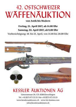 42. OSTSCHWEIZER WAFFENAUKTION Von Antik Bis Modern