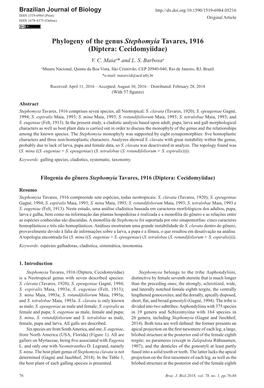 Phylogeny of the Genus Stephomyia Tavares, 1916 (Diptera: Cecidomyiidae) V