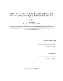 Lakota Oral Tradition and Resistance Against the Dakota Access Pipeline