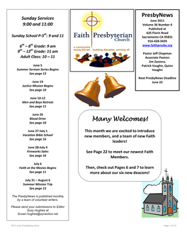 Presbynews Many Welcomes!