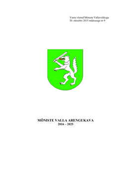 Mõniste Valla Arengukava 2016 – 2025