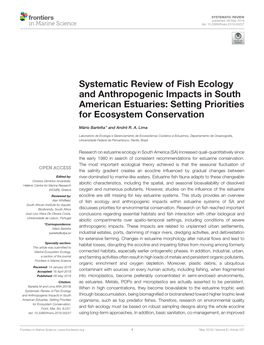 Systematic Review of Fish Ecology and Anthropogenic Impacts in South American Estuaries: Setting Priorities for Ecosystem Conservation