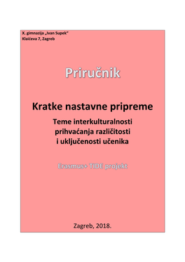 Kratke Nastavne Pripreme Teme Interkulturalnosti Prihvaćanja Različitosti I Uključenosti Učenika