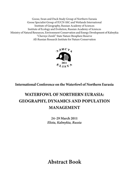 Abstract Book International Conference on the Waterfowl of Northern Eurasia