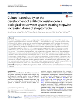 Culture-Based Study on the Development of Antibiotic Resistance