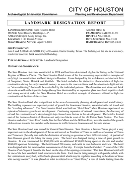 Landmark Designation Report