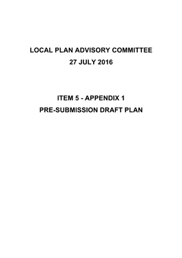 Local Plan Advisory Committee 27 July 2016 Item 5