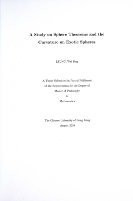 A Study on Sphere Theorems and the Curvature on Exotic Spheres