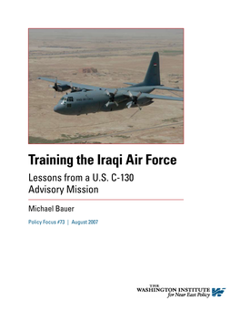 Training the Iraqi Air Force Lessons from a U.S