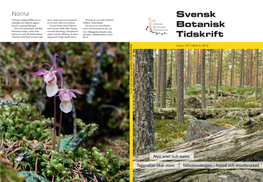 Svensk Botanisk Tidskrift Svensk Botanisk Volym 107: Häfte 6, 2013 107(6): (2013) 305–368