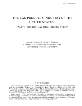 SB423 1960 Egg Products Industry of the United States, Part I