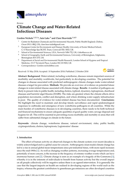 Climate Change and Water-Related Infectious Diseases