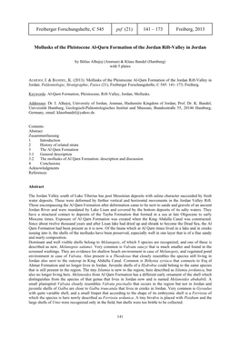 173 Freiberg, 2013 Mollusks of the Pleistocene Al-Qarn Formation of the Jorda