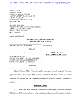 Case 2:19-Cv-00072-SDW-LDW Document 1 Filed 01/03/19 Page 1 of 29 Pageid: 1