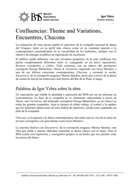 Confluencias: Theme and Variations, Encuentros, Chacona