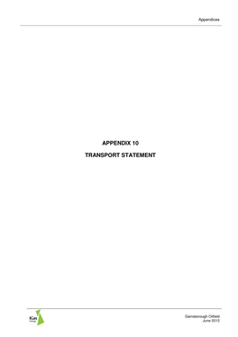 Appendix 10 Transport Statement