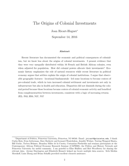 The Origins of Colonial Investments