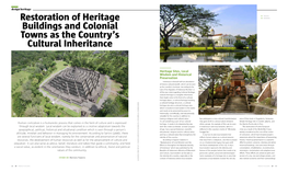 Restoration of Heritage Buildings and Colonial Towns As the Country's