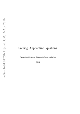 Solving Diophantine Equations