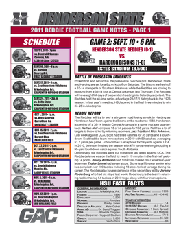 2011 HSU GAME DAY FACT SHEET.Pmd