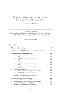 Extreme Abstimmungsresultate Bei Den Landtagswahlen Thüringen 2019