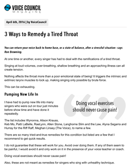 3 Ways to Remedy a Tired Throat