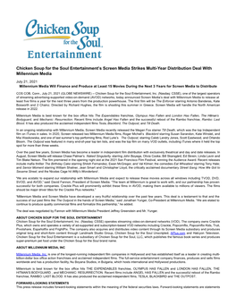 Chicken Soup for the Soul Entertainment's Screen Media