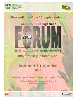 Forest Pest Management Forum 2005