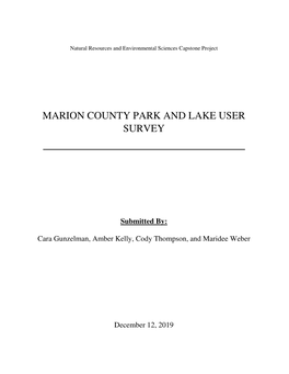 Marion County Park and Lake User Survey