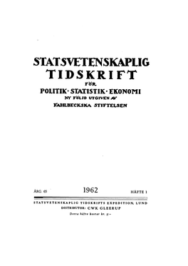 Statsvetenskaplig Tidskrift For