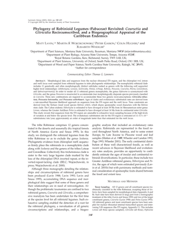 Phylogeny of Robinioid Legumes (Fabaceae) Revisited: Coursetia and Gliricidia Recircumscribed, and a Biogeographical Appraisal of the Caribbean Endemics