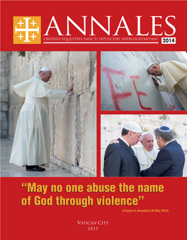 Annales 2014 the ORDER and the HOLY LAND