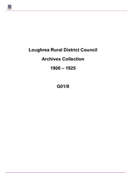 G01-8 Loughrea Rural District Council 1900-1925