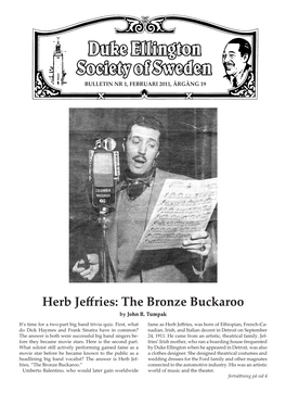 Herb Jeffries: the Bronze Buckaroo by John���� R.� Tu��Mp��Ak��