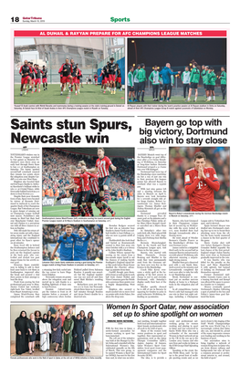 Saints Stun Spurs, Newcastle