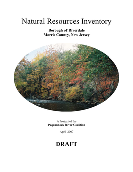 Natural Resources Inventory Borough of Riverdale Morris County, New Jersey