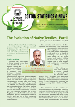 The Evolution of Native Textiles - Part II (Contd