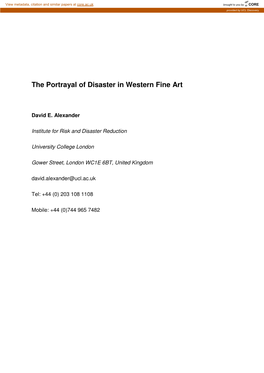 The Portrayal of Disaster in Western Fine Art