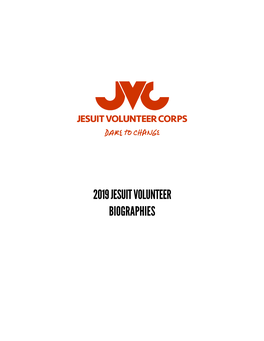 2019 Jesuit Volunteer Biographies