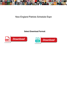 New England Patriots Schedule Espn