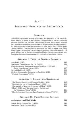 Selected Writings of Philip Hale