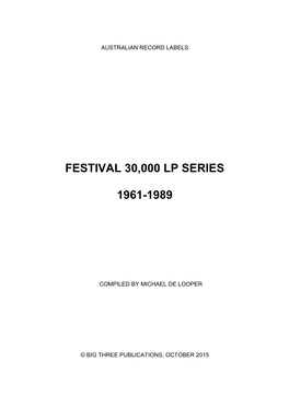 Festival 30000 Lp Series 1961-1989