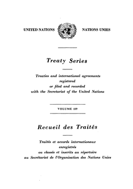 Treaty Series Recueil Des Traites